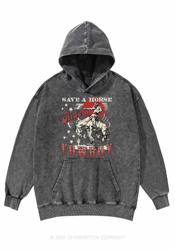 Ride A Cowboy Y2K Washed Hoodie Cherrykitten