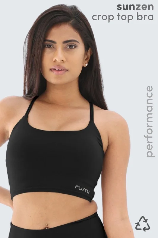 W Sun Stringy Crop Top Bra - Black