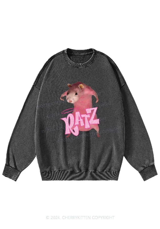 Pink Ratz Y2K Washed Sweatshirts Cherrykitten