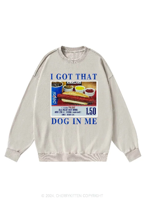 I Got That Hot Dog In Me Y2K Washed Sweatshirts Cherrykitten