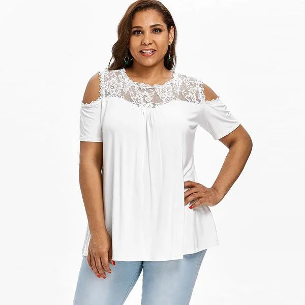 ANALUKE Plus Size T-Shirt Summer Short Sleeve T-Shirt