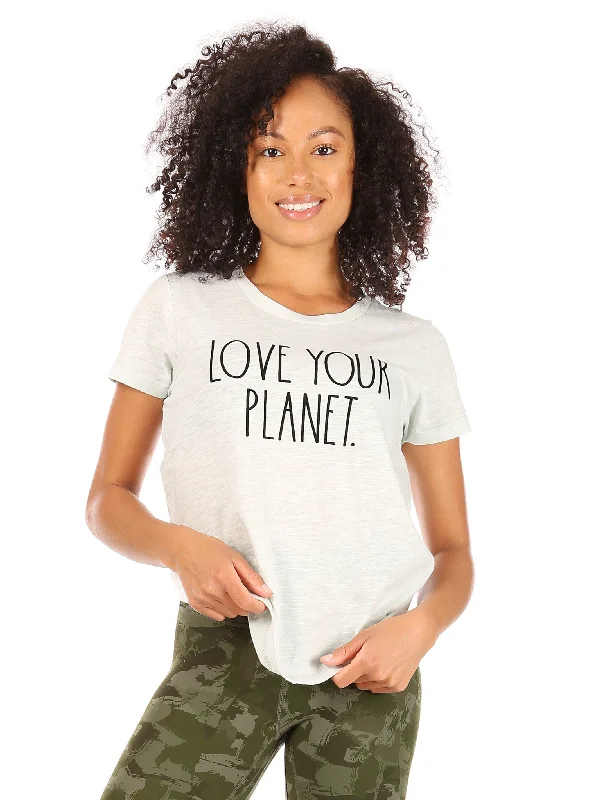 Women's "LOVE YOUR PLANET" Short Sleeve Classic Slub T-Shirt