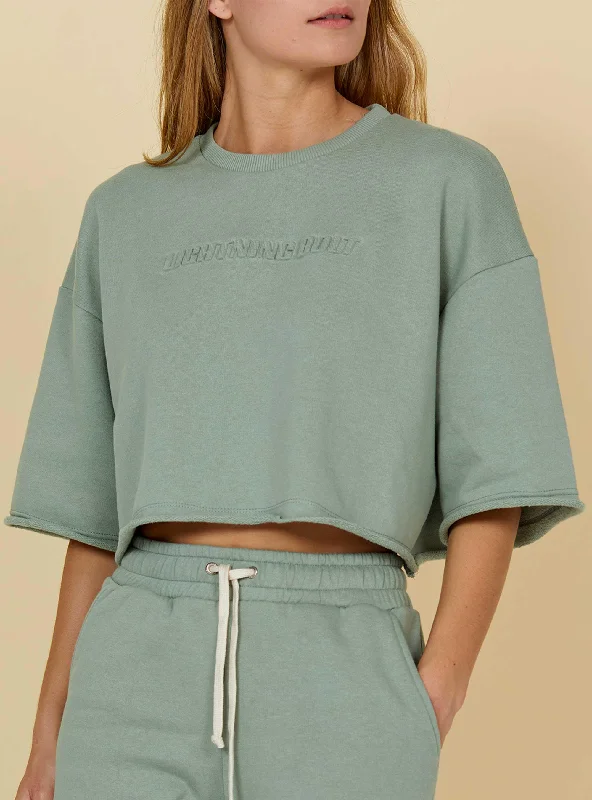 Price Blitz CROPPED T-SHIRT WITH RAW HEMS